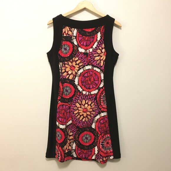 Canadian Clientele Abstract Floral Bohemian Black Trim Mini Dress - Picture 2 of 16
